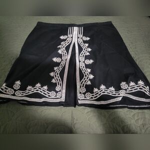 Black and Silver Embroidered Skirt